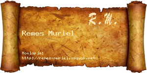 Remes Muriel névjegykártya
